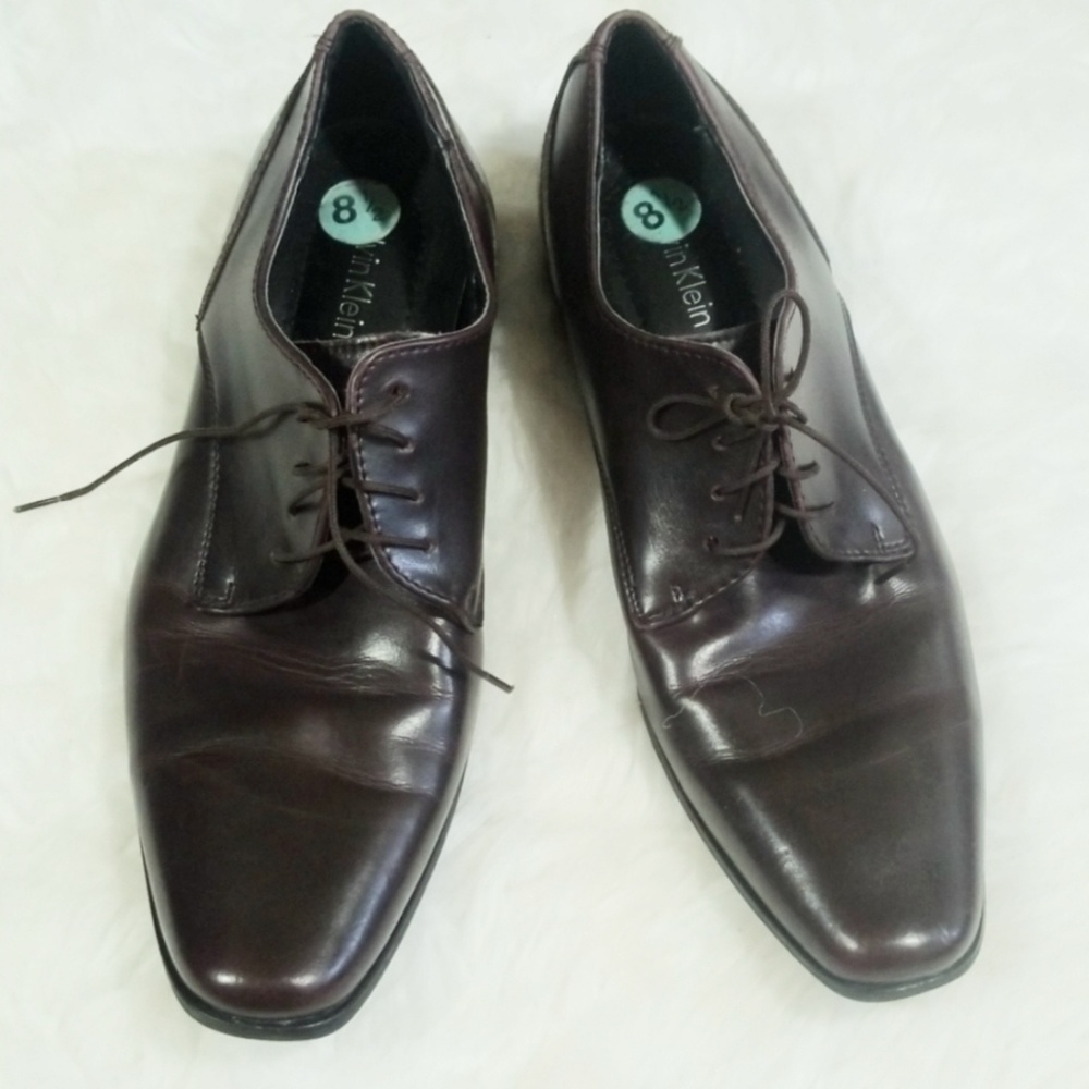 Calvin Klein mens brown oxford dress shoes. 8.5 - Picture 1 of 7